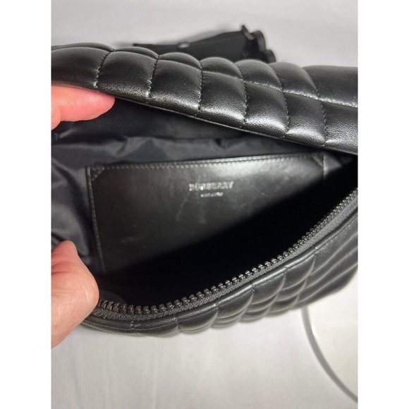 BURBERRY Black Sonny Leather TB Quilted Belt Bum Bag Crossbody Unisex RSP $1,350 - Picture 11 of 16